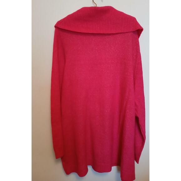 New Lane Bryant Raspberry Dark Pink Cowl Neck Tunic Winter Sweater 22/24 2X NWT - Picture 2 of 5